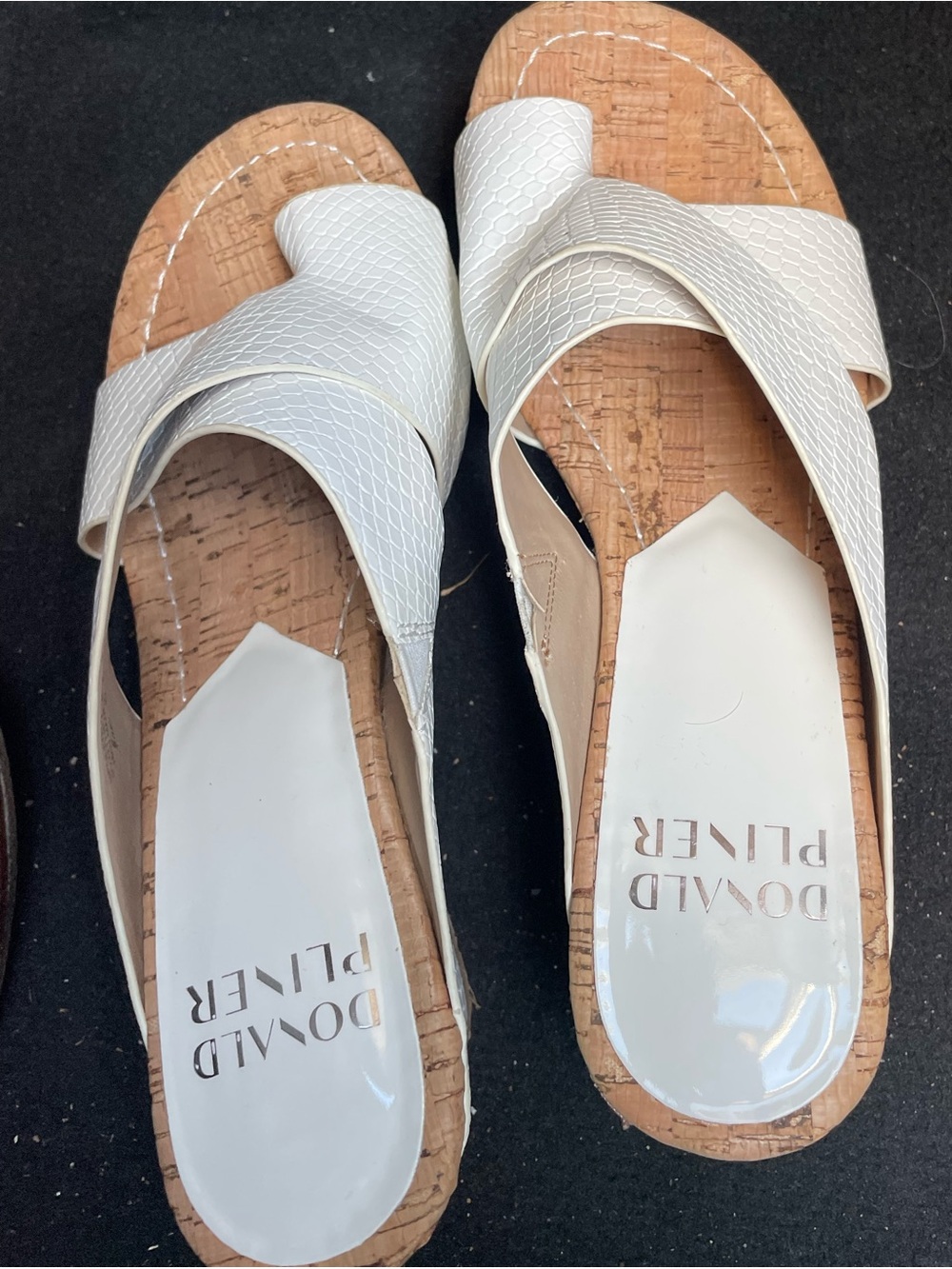 Donald J. Pliner White Cork Slide Sandals - Picture 8 of 9